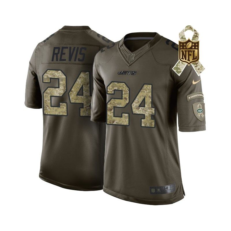 Cheap Darrelle Revis Jets Jersey From China #24 Olive Salute To Service