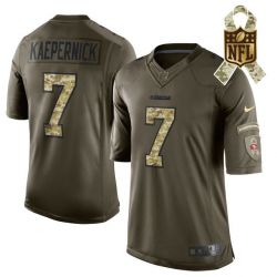 Cheap Colin Kaepernick 49ers Jersey From China #7 Olive Salute To Service