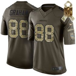 Cheap Jimmy Graham Seahawks Jersey From China #88 Olive Salute To Service