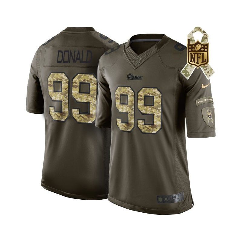 Cheap Aaron Donald Rams Jersey From China #99 Olive Salute To Service