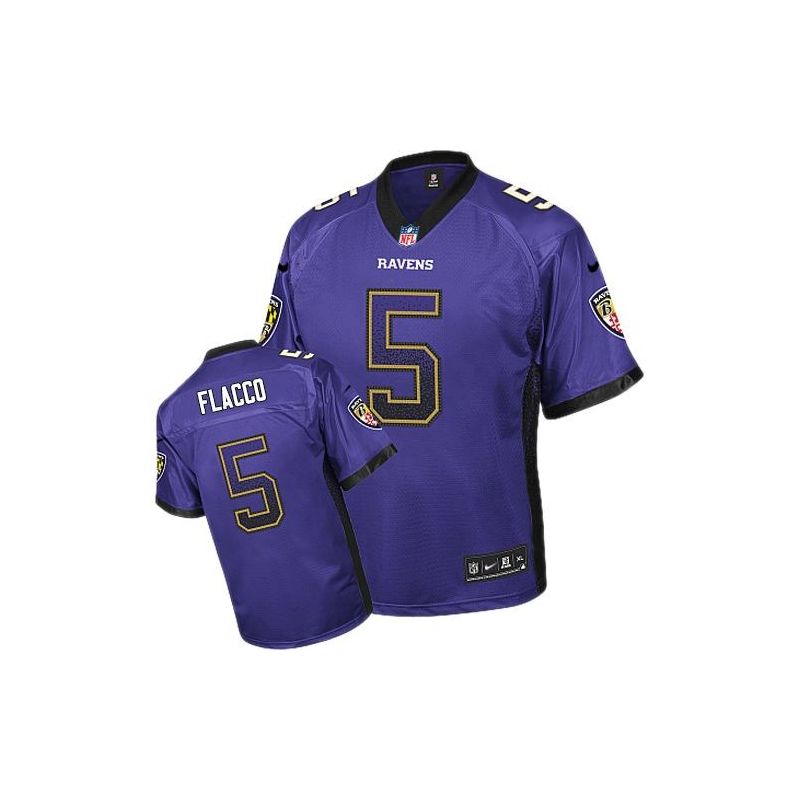 Cheap Joe Flacco Ravens Youth Jersey From China #5 Purple Drift Fashion I