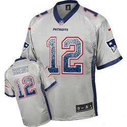 Cheap Tom Brady Patriots Youth Jersey From China #12 Grey Drift Fashion I