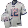 Cheap Tom Brady Patriots Youth Jersey From China #12 Grey Drift Fashion I