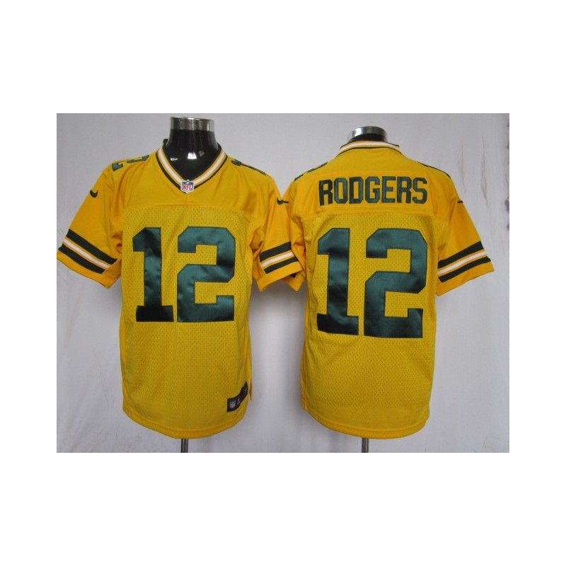 Cheap Aaron Rodgers Packers Jersey #12 Yellow From China Elite