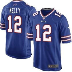 Cheap Jim Kelly Bills Youth Jersey From China #12 Blue Game
