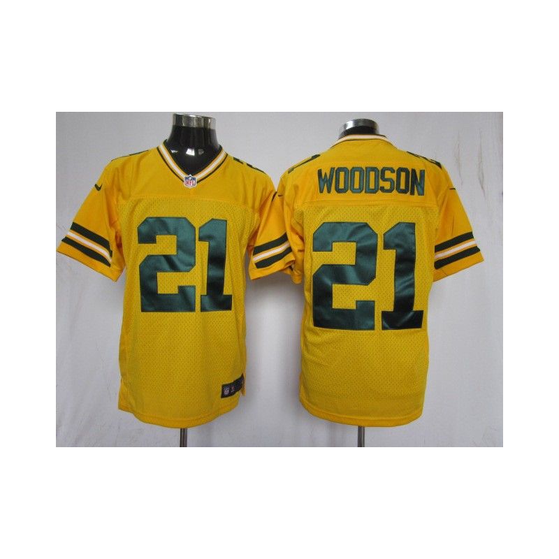 Cheap Charles Woodson Packers Jersey #21 Yellow From China Elite