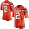 Cheap Johnny Manziel Browns Youth Jersey From China #2 Orange 2015 new Game