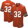 Cheap Jim Brown Browns Youth Jersey From China #32 Orange Game