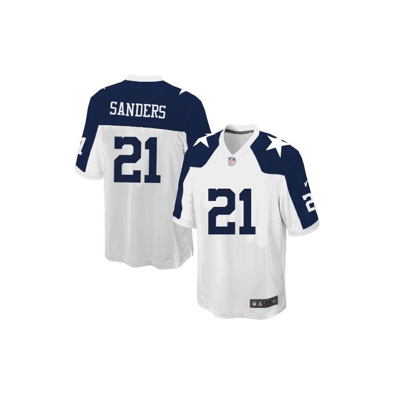 Cheap Deion Sanders Cowboys Youth Jersey From China #21 White Thanksgiving Game