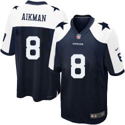 Cheap Troy Aikman Cowboys Youth Jersey From China #8 Blue Thanksgiving Game