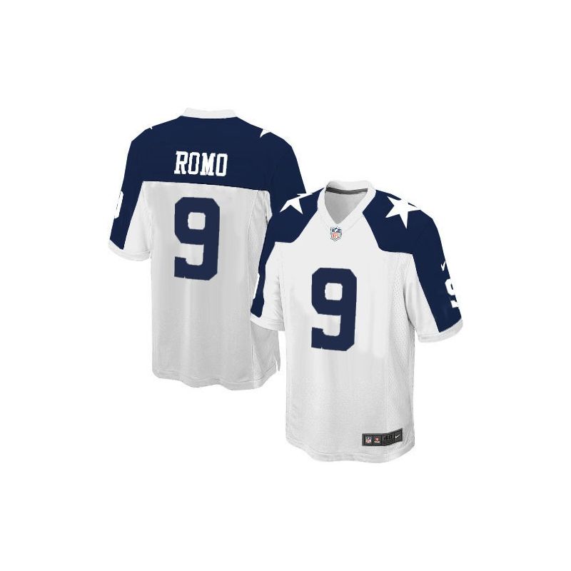 Cheap Tony Romo Cowboys Youth Jersey From China #9 White Thanksgiving Game