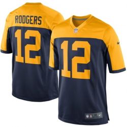 Cheap Aaron Rodgers Packers Youth Jersey From China #12 Navy Throwback Alternate Game