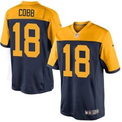 Cheap Randall Cobb Packers Youth Jersey From China #18 Navy Throwback Alternate Game