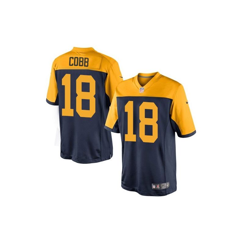 Cheap Randall Cobb Packers Youth Jersey From China #18 Navy Throwback Alternate Game