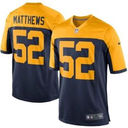 Cheap Clay Matthews Packers Youth Jersey From China #52 Navy Throwback Alternate Game