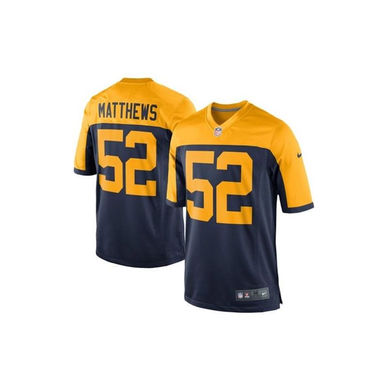 Cheap Clay Matthews Packers Youth Jersey From China #52 Navy Throwback Alternate Game