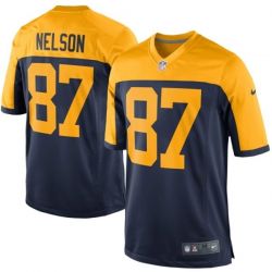 Cheap Jordy Nelson Packers Youth Jersey From China #87 Navy Throwback Alternate Game