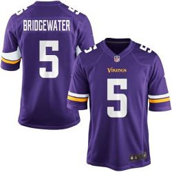 Cheap Teddy Bridgewater Vikings Youth Jersey From China #5 Purple Game