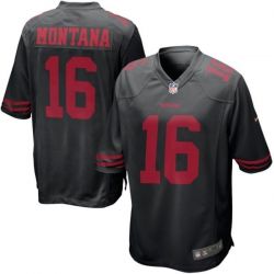 Cheap Joe Montana 49ers Youth Jersey From China #16 Black Game