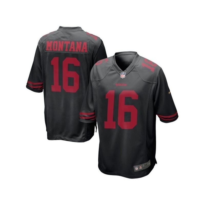 Cheap Joe Montana 49ers Youth Jersey From China #16 Black Game Cheap Joe Montana 49ers Youth Jersey From China #16 Black Game