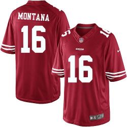 Cheap Joe Montana 49ers Youth Jersey From China #16 Red Game