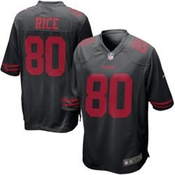 Cheap Jerry Rice 49ers Youth Jersey From China #80 Black Game