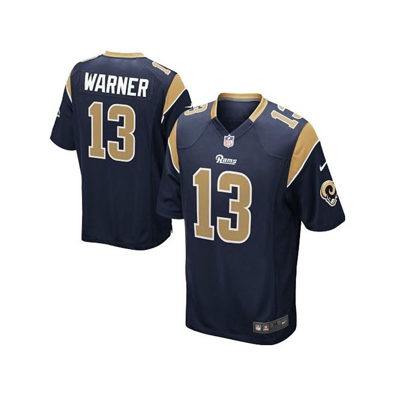 Cheap Kurt Warner Rams Youth Jersey From China #13 Blue Game