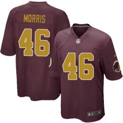 Cheap Alfred Morris Redskins Youth Jersey From China #46 Red Gold lettering Game