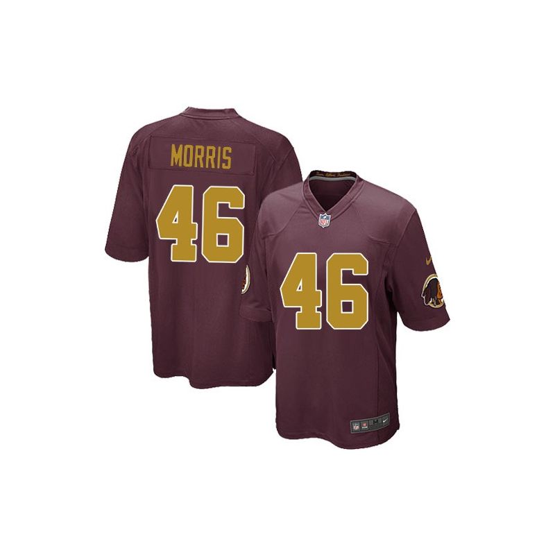 Cheap Alfred Morris Redskins Youth Jersey From China #46 Red Gold lettering Game