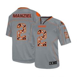 Cheap Johnny Manziel Browns Youth Jersey From China #2 Grey team logo Lights Out