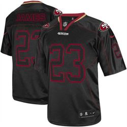 Cheap LaMichael James 49ers Youth Jersey From China #23 Black Lights Out
