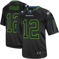 Cheap 12th Fan Seahawks Youth Jersey From China #12 Black Lights Out