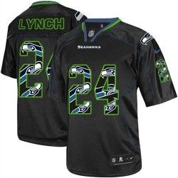 Cheap Marshawn Lynch Seahawks Youth Jersey From China #24 Black team logo Lights Out