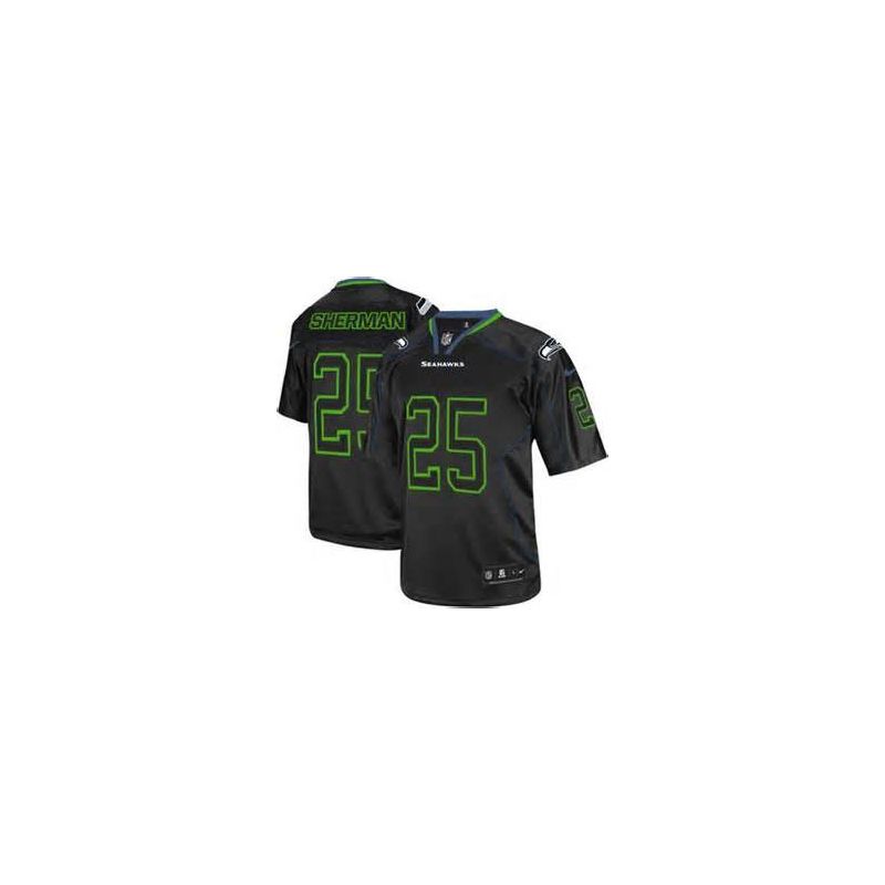 Cheap Richard Sherman Seahawks Youth Jersey From China #25 Black Lights Out