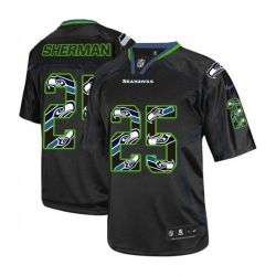 Cheap Richard Sherman Seahawks Youth Jersey From China #25 Black team logo Lights Out