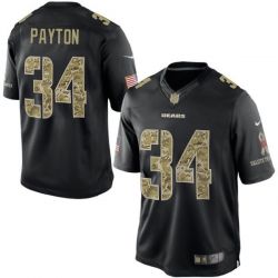 Cheap Walter Payton Bears Jersey From China #34 Black Salute To Service