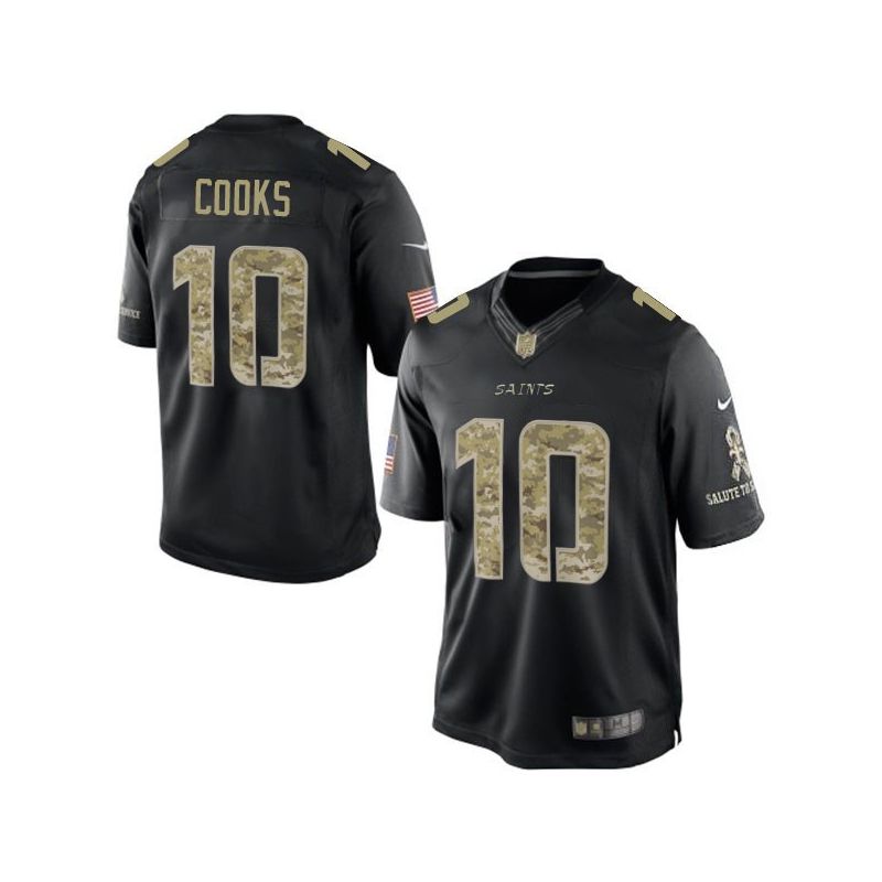 Cheap Brandin Cooks Saints Jersey From China #10 Black Salute To Service