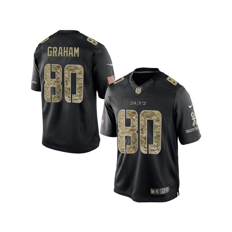 Cheap Jimmy Graham Saints Jersey From China #80 Black Salute To Service