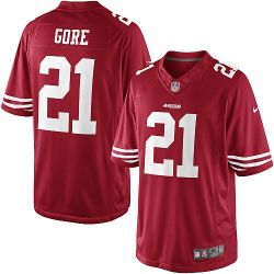 Cheap Frank Gore 49ers Youth Jersey #21 Red From China Limited