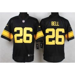 Cheap LeVeon Bell Steelers Elite Jersey From China #26 Black Yellow Lettering