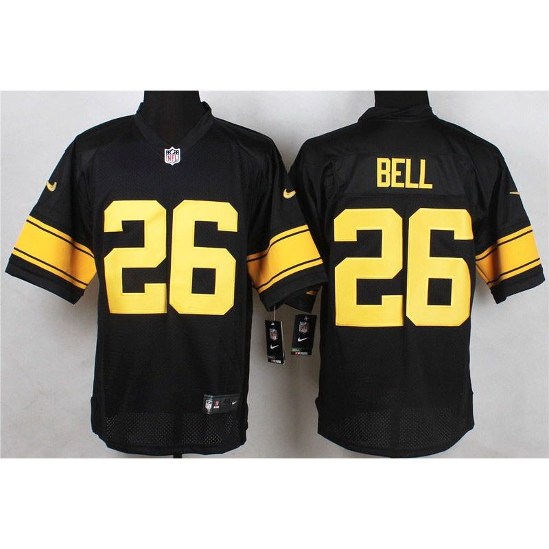 Cheap LeVeon Bell Steelers Elite Jersey From China #26 Black Yellow Lettering Cheap LeVeon Bell Steelers Elite Jersey From China #26 Black Yellow Lettering