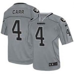 Cheap Derek Carr Raiders Lights Out Jersey From China #4 Grey