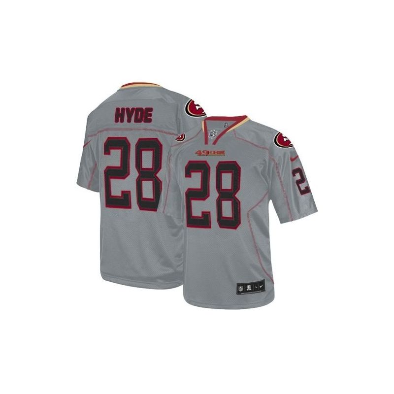 Cheap Carlos Hyde 49ers Lights Out Jersey From China #28 Grey Cheap Carlos Hyde 49ers Lights Out Jersey From China #28 Grey
