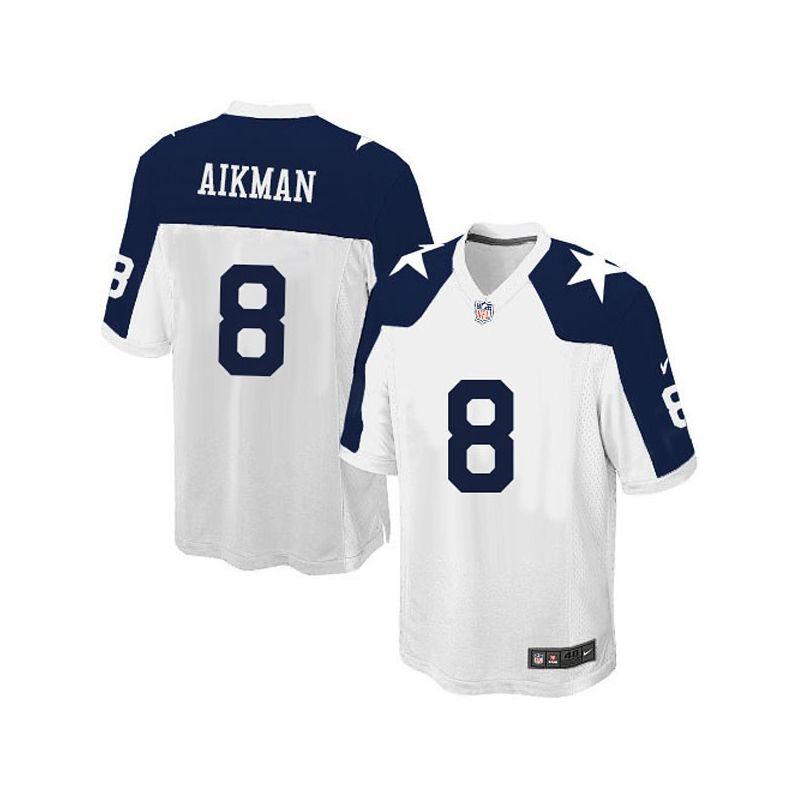 Cheap Troy Aikman Cowboys Limited Jersey From China #8 White Thanksgiving