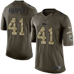 Cheap Roman Harper Panthers Salute TO Service Jersey From China #41 Olive