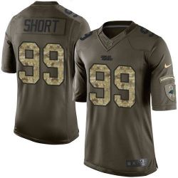 Cheap Kawann Short Panthers Salute TO Service Jersey From China #99 Olive