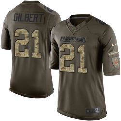 Cheap Justin Gilbert Browns Salute TO Service Jersey From China #21 Olive
