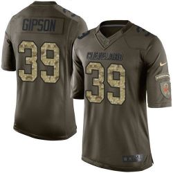 Cheap Tashaun Gipson Browns Salute TO Service Jersey From China #39 Olive