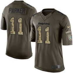 Cheap DeVante Parker Dolphins Salute TO Service Jersey From China #11 Olive