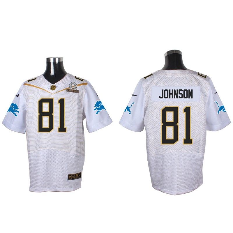 Cheap Calvin Johnson Lions 2016 PRO BOWL Jersey From China #81 White